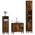 Set mobilier de baie, 3 piese, stejar fumuriu, lemn prelucrat GartenMobel Dekor
