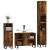 Set mobilier de baie, 3 piese, stejar fumuriu, lemn prelucrat GartenMobel Dekor