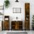 Set mobilier de baie, 3 piese, stejar fumuriu, lemn prelucrat GartenMobel Dekor