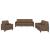 Set de canapele cu perne, 3 piese, maro, textil GartenMobel Dekor