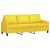 Set de canapele cu perne, 3 piese, galben deschis, textil GartenMobel Dekor