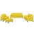 Set de canapele cu perne, 4 piese, galben deschis, textil GartenMobel Dekor