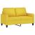 Set de canapele cu perne, 2 piese, galben deschis, textil GartenMobel Dekor