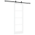 Ușă Glisantă  cu Set de Hardware 'ORKDAL'Alb Lemn Masiv & Sticlă, Ușă Interioară  cu Sticlă 'ORKDAL'Alb 73.5x211x4 cm GartenMobel Dekor
