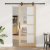Ușă Glisantă  cu Set Hardware 'ORKDAL'din Lemn Masiv & Sticlă, Ușă Interioară  cu Sticlă 'ORKDAL'86x211x4 cm din Lemn Masiv de Pin GartenMobel Dekor