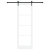 Ușă Glisantă  cu Set de Accesorii Alb 78x232 cm Din Lemn Solid de Pin, Ușă Interioară  cu Sticlă 'ORKDAL'Alb 78x232x4 cm GartenMobel Dekor