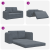 Canapea Pat 2 în 1 Gri Întunecat 148x71x83 cm Velvet GartenMobel Dekor