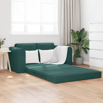 Canapea Pat 2 în 1 Verde Întunecat 148x71x83 cm Catifea GartenMobel Dekor