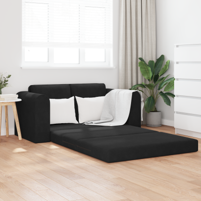 Sofa pat 2 în 1 Negru 148x71x83 cm Catifea GartenMobel Dekor