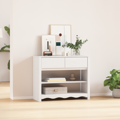Masă de Consolă "DRAMMEN" Alb 89,5x37x73 cm Lemn Solid Pin GartenMobel Dekor