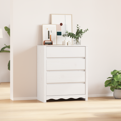 Comodă "DRAMMEN" Alb 76,5x40x91 cm Lemn masiv Pin GartenMobel Dekor