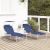 Set de 2 șezlonguri pliabile cu copertină Albastru 600D Oxford Fabric GartenMobel Dekor