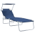 Set de 2 șezlonguri pliabile cu copertină Albastru 600D Oxford Fabric GartenMobel Dekor