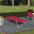 Pat Pliabil de Camping Roșu Metal și Material Textil Standard GartenMobel Dekor