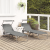 Set de 2 șezlonguri pliabile cu baldaquin Gri din material Oxford 600D GartenMobel Dekor
