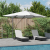 Umbrela cantilever cu LED-uri Bej 352x251x265 cm Aluminiu GartenMobel Dekor