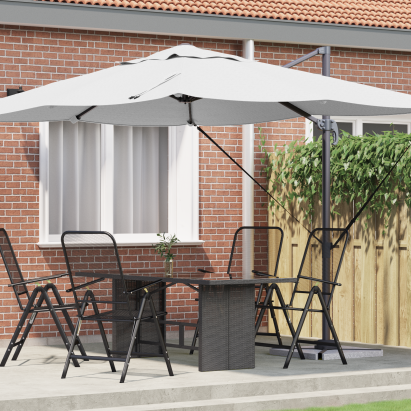 Umbrelă Cantilever Nisip Poliester Mare Înclinabilă GartenMobel Dekor