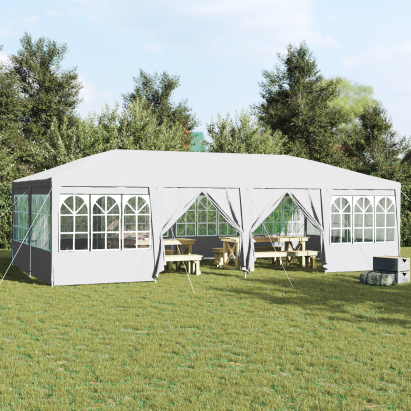 Cort de petrecere cu 12 pereți laterali Alb 8x4 m PE GartenMobel Dekor
