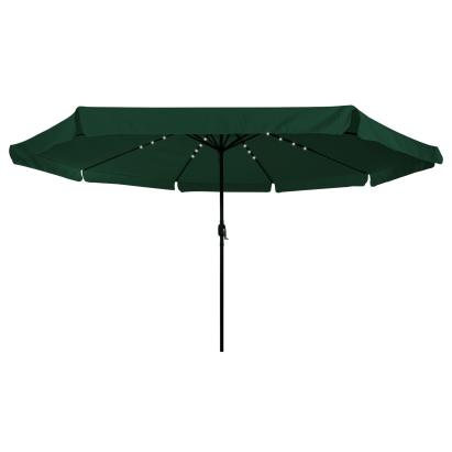 Umbrela de grădină  cu lumini LED ø395x245 cm Verde GartenMobel Dekor