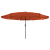 Umbrelă de grădină  cu lumini LED ø395x245 cm, portocalie GartenMobel Dekor