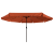 Umbrelă de grădină  cu lumini LED ø395x245 cm, portocalie GartenMobel Dekor