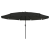 Parasol de grădină  cu lumini LED ø395x245 cm, Negru GartenMobel Dekor