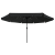 Parasol de grădină  cu lumini LED ø395x245 cm, Negru GartenMobel Dekor