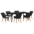 Set de dining pentru grădină de 7 piese Negru Poly Rattan GartenMobel Dekor