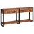 Set de mese console  2 cu sertare, din lemn masiv recuperat multicolor, Masă consolă  cu sertare 160x33x75 cm din lemn masiv recuperat GartenMobel Dekor