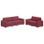 Set de 2 Canapele cu Perne Roșu Vin Material Textil GartenMobel Dekor