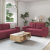 Set de 2 Canapele cu Perne Roșu Vin Material Textil GartenMobel Dekor