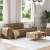 Set de Canapea cu Perne Maro din Material Textil GartenMobel Dekor