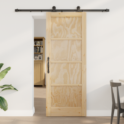 Ușă glisantă  cu set de hardware 78x202 cm din lemn masiv de pin, Ușă interioară 'ORKDAL'78x202x4 cm din lemn masiv de pin GartenMobel Dekor