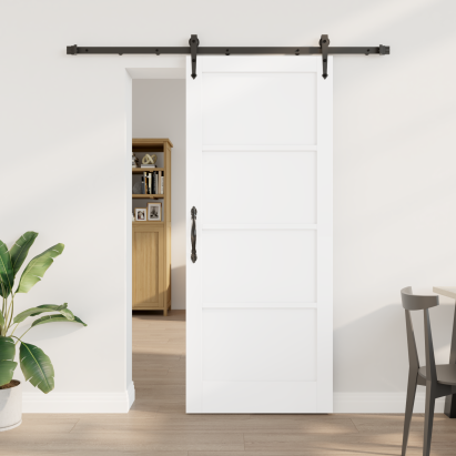 Ușa Glisantă  cu Set de Accesorii Alb 83x202 cm Lemn Solid de Pin, Ușa Interioară  'ORKDAL'Alb 83x202x4 cm Lemn Solid de Pin GartenMobel Dekor