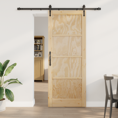 Ușă Glisantă  cu Set de Hardware 83x211 cm Lemn Masiv de Pin, Ușă Interioară  'ORKDAL'83x211x4 cm Lemn Masiv de Pin GartenMobel Dekor