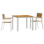 Set de dining pentru grădină  3 piese din lemn masiv de acacia, Masă de dining  90x90x74.5 cm din lemn masiv de acacia, Scaune de grădină stivuibile  2 bucăți din lemn masiv de acacia și metal GartenMobel Dekor