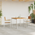 Set de dining pentru grădină  3 piese din lemn masiv de acacia, Masă de dining  90x90x74.5 cm din lemn masiv de acacia, Scaune de grădină stivuibile  2 bucăți din lemn masiv de acacia și metal GartenMobel Dekor