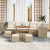 Set de 10 piese de sofa pentru grădină cu perne Bej Ratan Polimeric Acacia, Set de dining de grădină de 4 piese cu perne Bej Ratan Polimeric Acacia GartenMobel Dekor