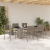 Set Dining Grădină  7 Piese Gri Poliratan, Scaune Grădină Stivuite cu Perne 2 buc Gri Poliratan GartenMobel Dekor