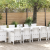 Set de dining pentru grădină cu perne din poliratan alb cu 13 piese GartenMobel Dekor