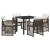 Set Masă Grădină  cu Perne Maro Poli Ratan, Masă Grădină  Neagră 80x80x73 cm Sticlă Temperată GartenMobel Dekor