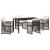 Set de Masă pentru Grădină  cu Perne Maro Răchită Poli, Masă pentru Grădină  Neagră 140x80x73 cm Sticlă Întărită GartenMobel Dekor