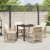 Set de dining pentru grădină  cu perne Bej Poli Ratan, Masa de grădină  Neagră 80x80x73 cm Sticlă securizată GartenMobel Dekor