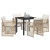 Set de dining pentru grădină  cu perne Bej Poli Ratan, Masa de grădină  Neagră 80x80x73 cm Sticlă securizată GartenMobel Dekor