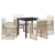 Set de dining pentru grădină  cu perne Bej Poli Ratan, Masa de grădină  Neagră 80x80x73 cm Sticlă securizată GartenMobel Dekor