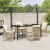 Set dining grădină  cu perne Bej din ratan poliat, Masa grădină  Neagră 160x80x73 cm cu sticlă temperată GartenMobel Dekor