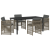 Set masă grădină  5 piese cu perne gri din ratan sintetic, Masă  neagră 160x80x73 cm din sticlă temperată GartenMobel Dekor