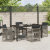 Set masă grădină  5 piese cu perne gri din ratan sintetic, Masă  neagră 160x80x73 cm din sticlă temperată GartenMobel Dekor