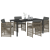 Set masă grădină  5 piese cu perne gri din ratan sintetic, Masă  neagră 160x80x73 cm din sticlă temperată GartenMobel Dekor
