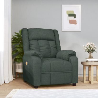 Fotoliu de masaj, verde închis, material textil GartenMobel Dekor